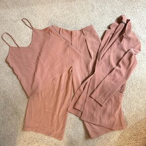 Uniqlo Mauve 3-Piece Culotte Pant Suit XS/Small